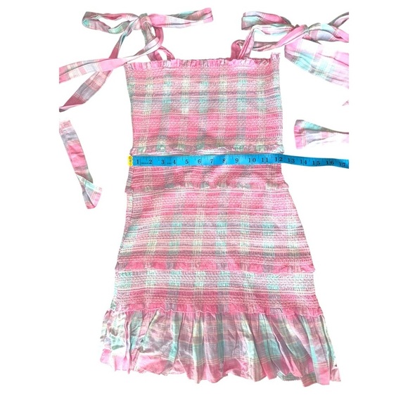 ▶️ Love Shack Fancy ◀️ Pink Plaid Belle Smocked Dress XS - Picture 10 of 14